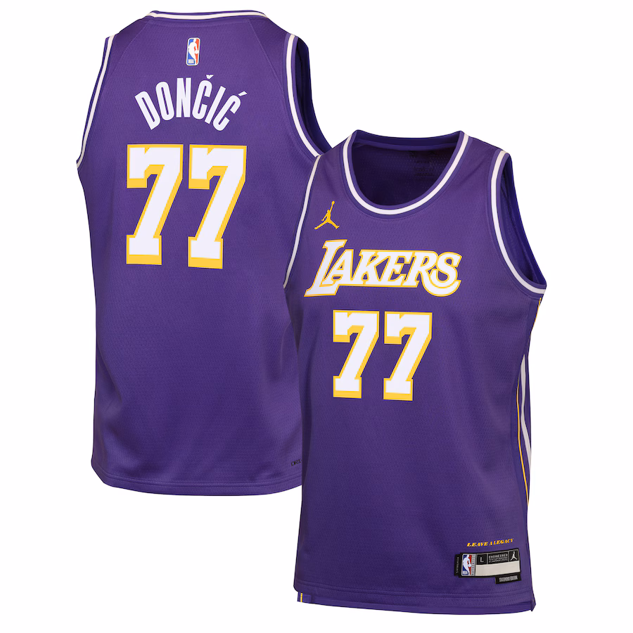 Youth Los Angeles Lakers Luka Dončić Jordan Brand Purple Swingman Jersey - Statement Edition - Jersey
