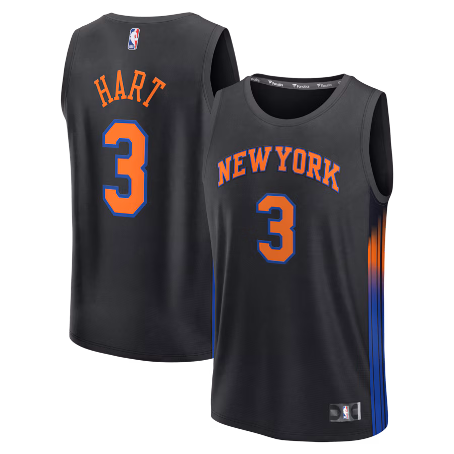 Youth New York Knicks Josh Hart Fanatics Black Fast Break Jersey - Statement Edition - Jersey