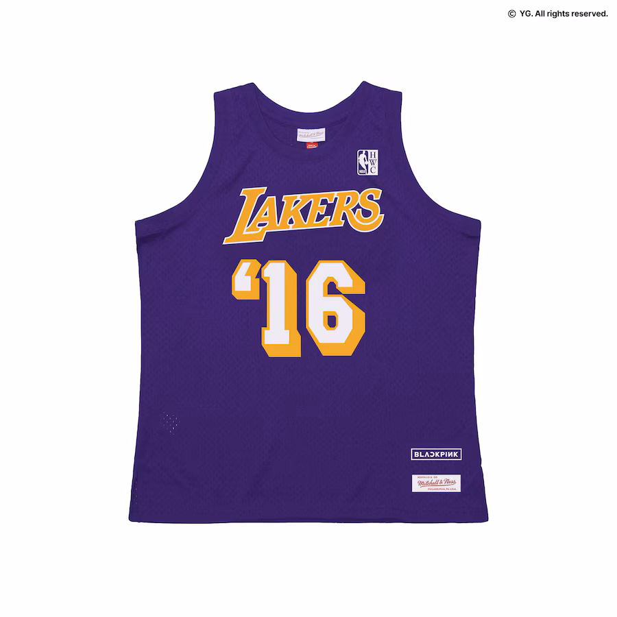 Men's Los Angeles Lakers Mitchell & Ness x BLACKPINK Purple Hardwood Classics Swingman Jersey - Limited Edition - Jersey
