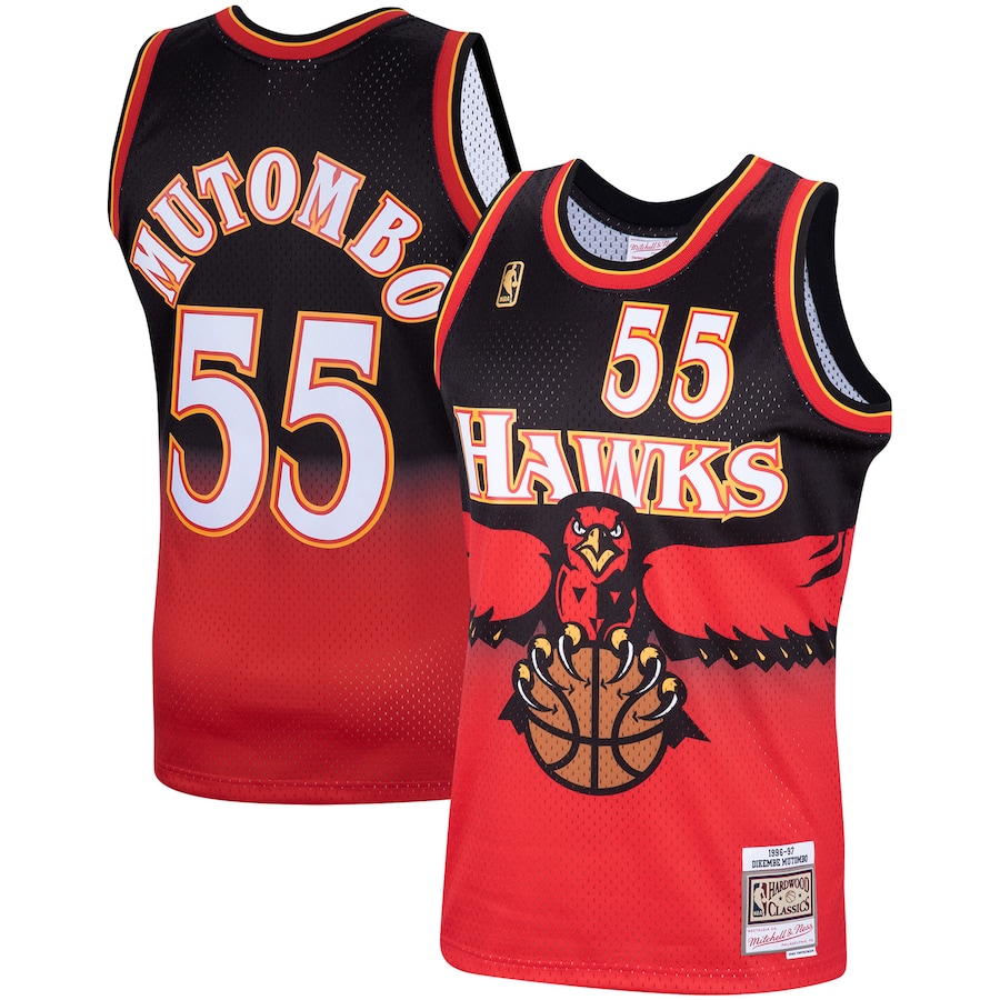 Men's Atlanta Hawks Dikembe Mutombo Mitchell & Ness Scarlet Hardwood Classics Swingman Jersey - Jersey