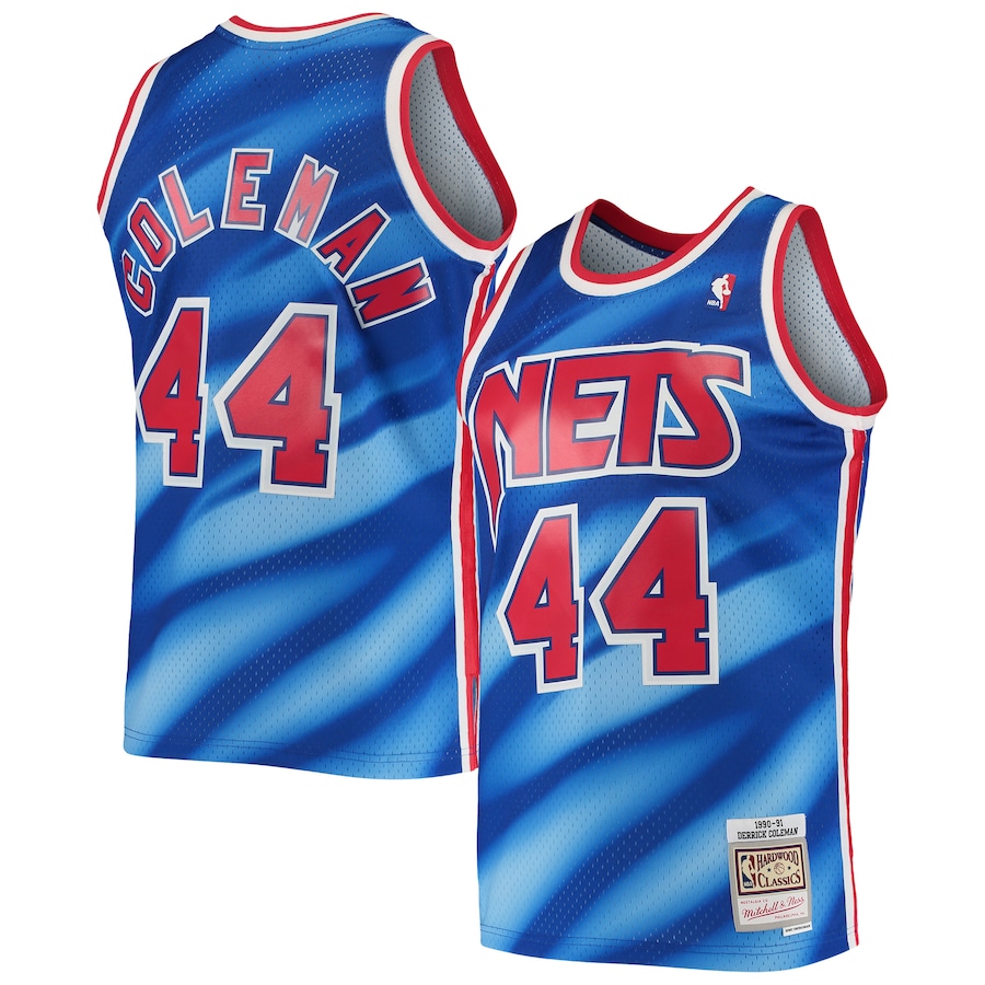 Men's New Jersey Nets Derrick Coleman Mitchell & Ness Blue 1990/91 Hardwood Classics Swingman Jersey - Jersey