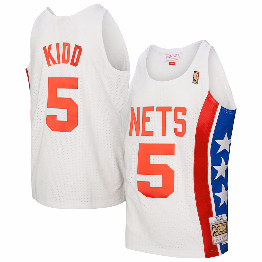 Men's New Jersey Nets Jason Kidd Mitchell & Ness White 2005/06 Hardwood Classics Swingman Jersey - Jersey