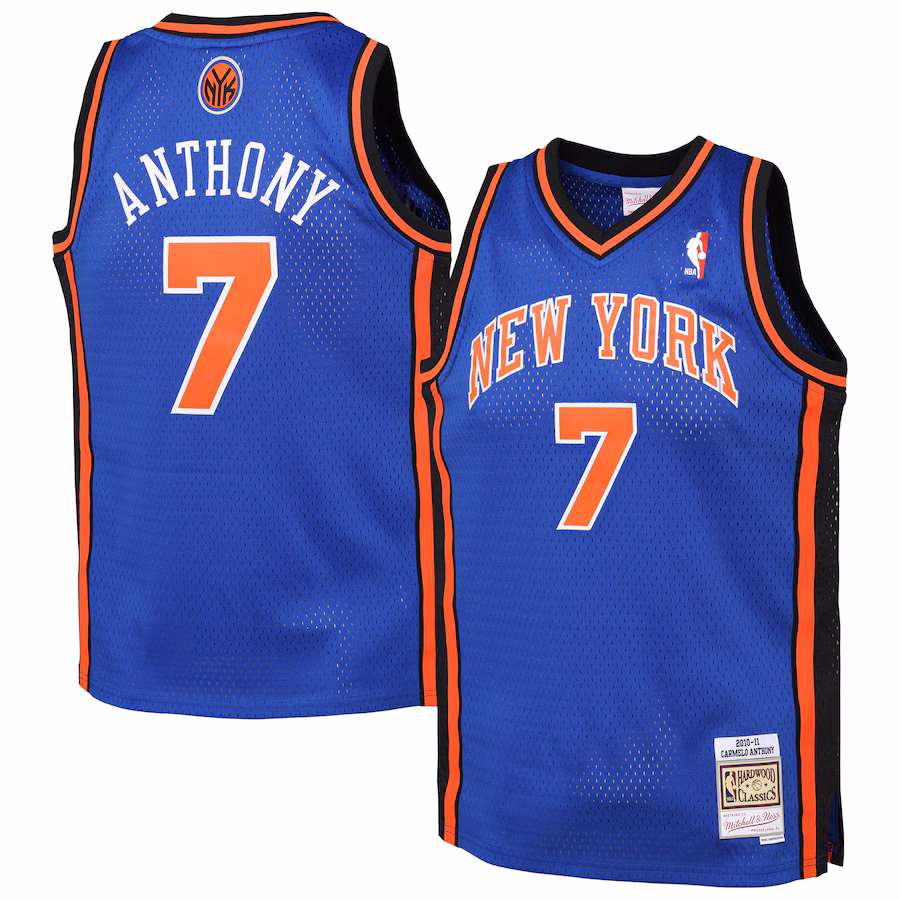 Youth New York Knicks Carmelo Anthony Mitchell & Ness Blue 2010/11 Hardwood Classics Swingman Jersey - Jersey