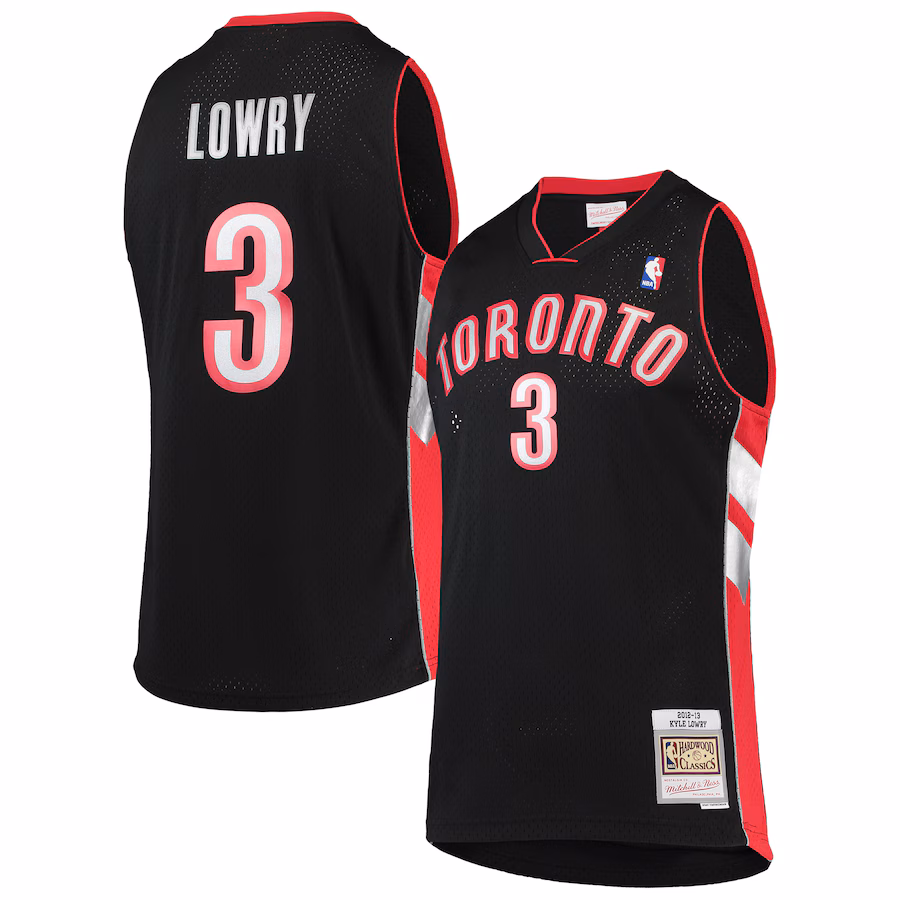 Men's Toronto Raptors Kyle Lowry Mitchell & Ness Black 2012/13 Hardwood Classics Swingman Jersey - Jersey