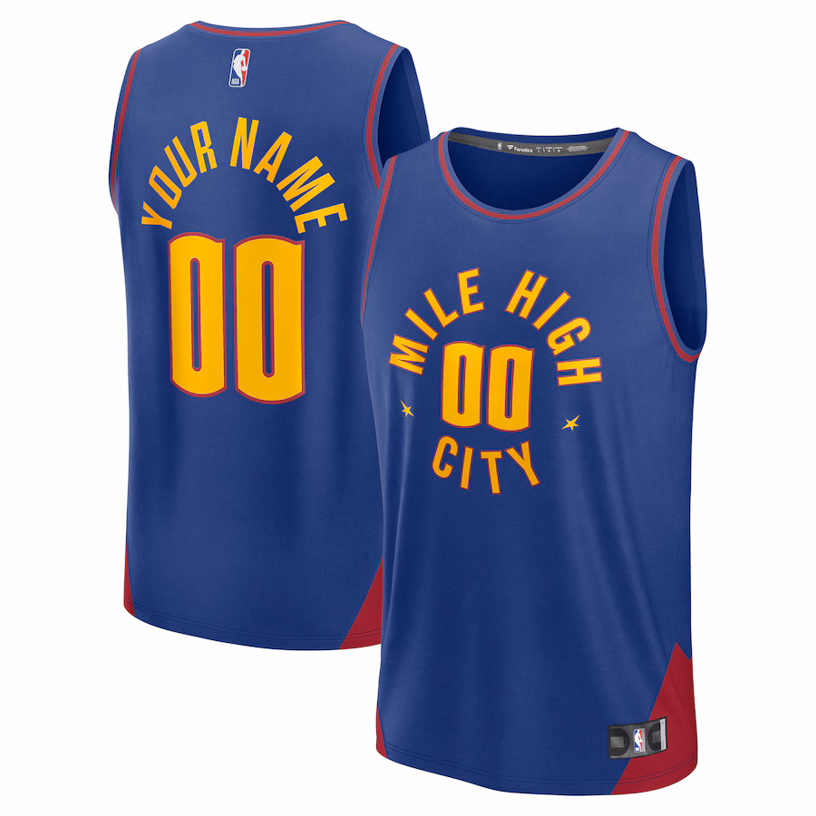 Youth Denver Nuggets Fanatics Blue Fast Break Custom Replica Jersey - Statement Edition - Jersey