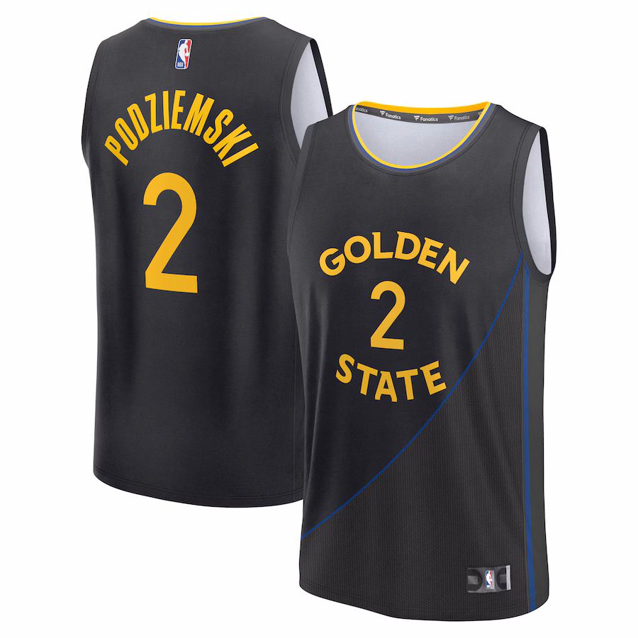 Men's Golden State Warriors Brandin Podziemski Fanatics Black Fast Break Replica Player Jersey - Statement Edition - Jersey