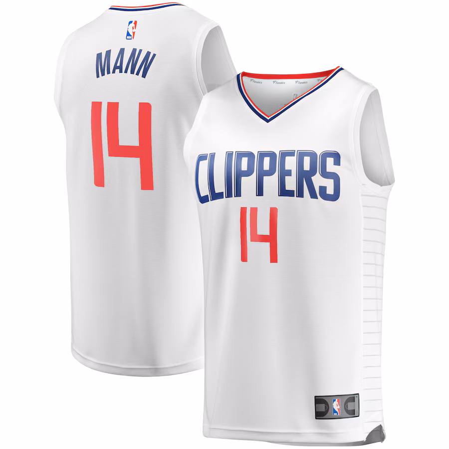 Men's LA Clippers Terance Mann Fanatics White Fast Break Replica Player Jersey - Association Edition - Jersey