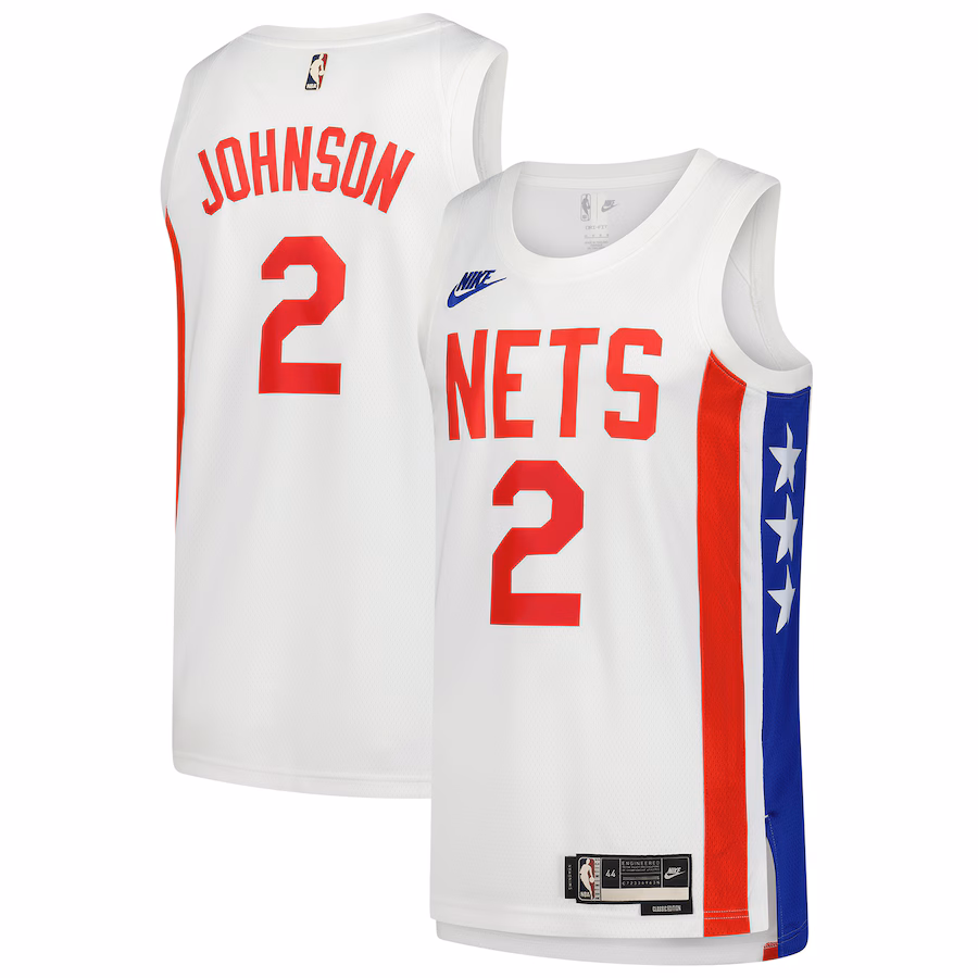 Men's Brooklyn Nets Cameron Johnson Nike White Swingman Jersey - Classic Edition - Jersey