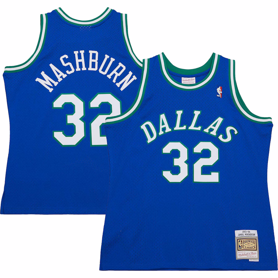 Men's Dallas Mavericks Jamal Mashburn Mitchell & Ness Blue 1993/94 Hardwood Classics Swingman Jersey - Jersey