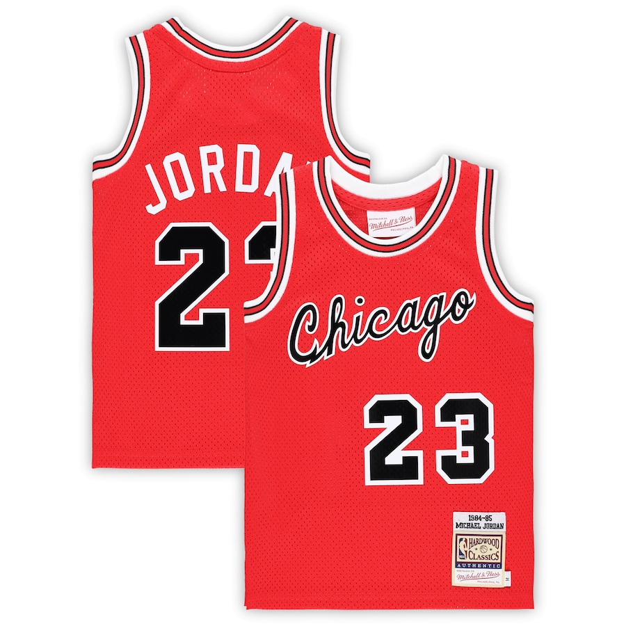Preschool Chicago Bulls Michael Jordan Mitchell & Ness Red Hardwood Classics 1984/85 Authentic Swingman Jersey - Jersey