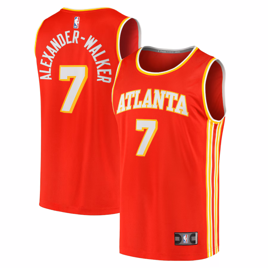 Men's Atlanta Hawks Nickeil Alexander-Walker Fanatics Red Fast Break Replica Jersey - Icon Edition - Jersey