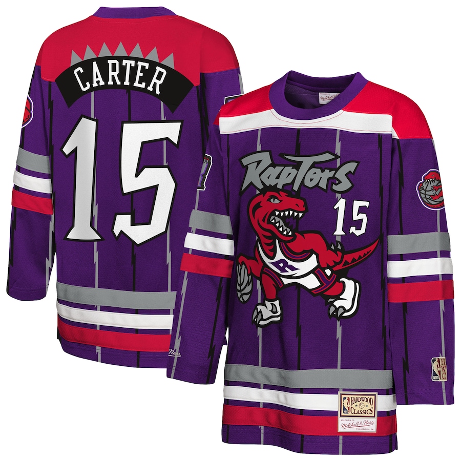Youth Toronto Raptors Vince Carter Mitchell & Ness Purple Maxxed Out 2.0 Fashion Hockey Jersey - Jersey