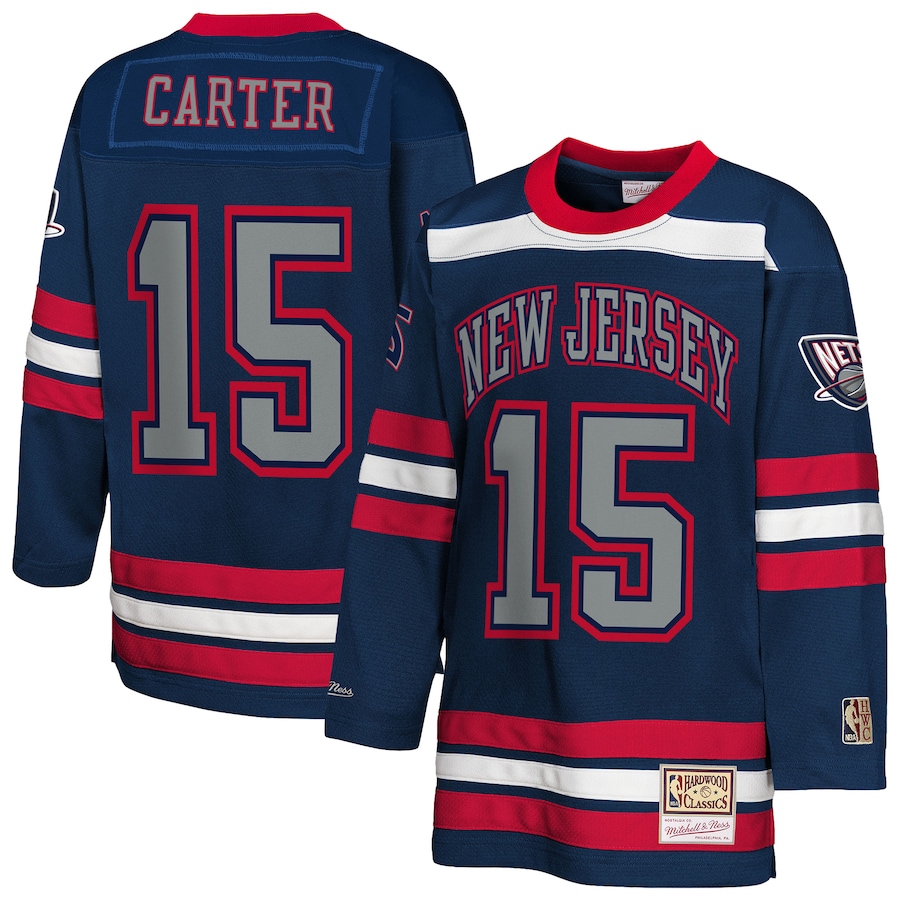 Youth New Jersey Nets Vince Carter Mitchell & Ness Navy Maxxed Out 2.0 Fashion Hockey Jersey - Jersey