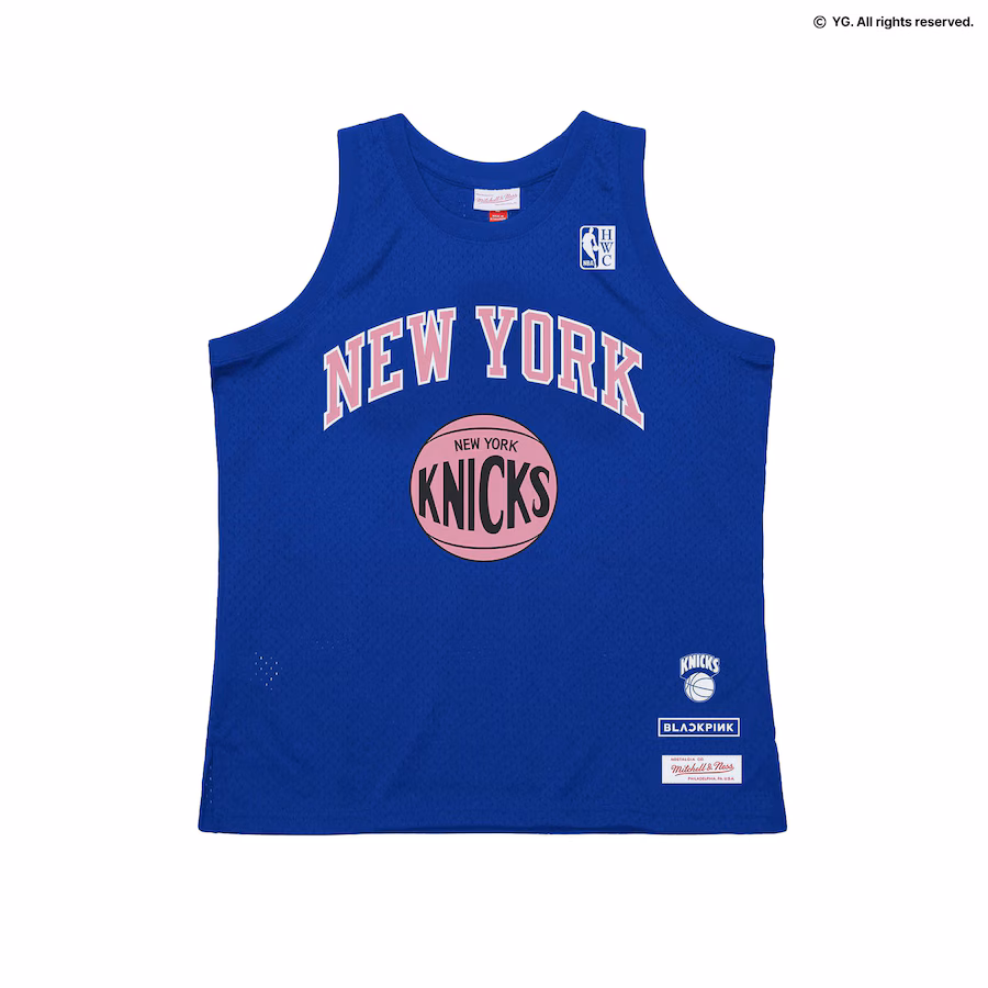 Men's New York Knicks Mitchell & Ness x BLACKPINK Blue Hardwood Classics Swingman Jersey - Limited Edition - Jersey