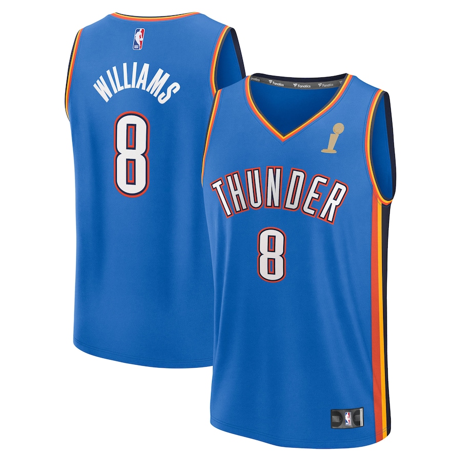 Men's Oklahoma City Thunder Jalen Williams Fanatics Blue 2025 NBA Finals Champions Fast Break Replica Player Jersey - Icon Edition - Jersey