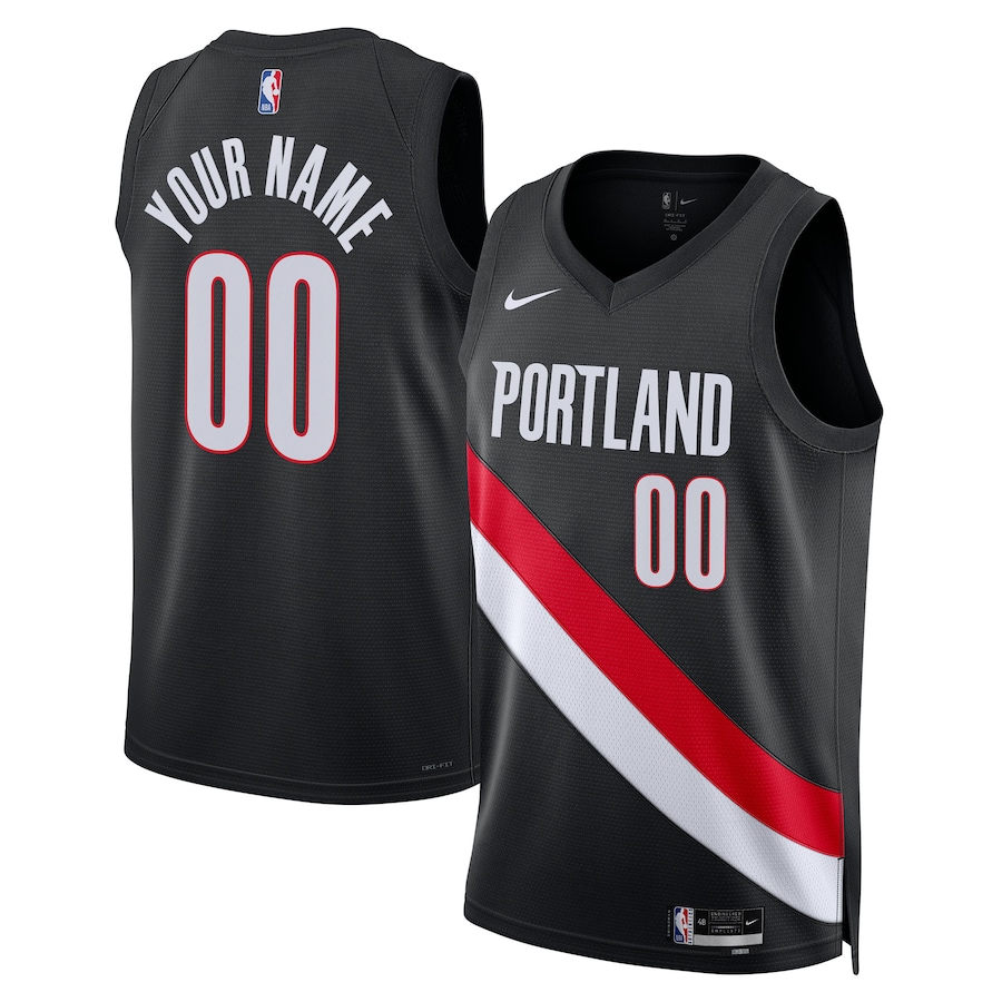 Unisex Portland Trail Blazers Nike Black Swingman Custom Jersey - Icon Edition - Jersey