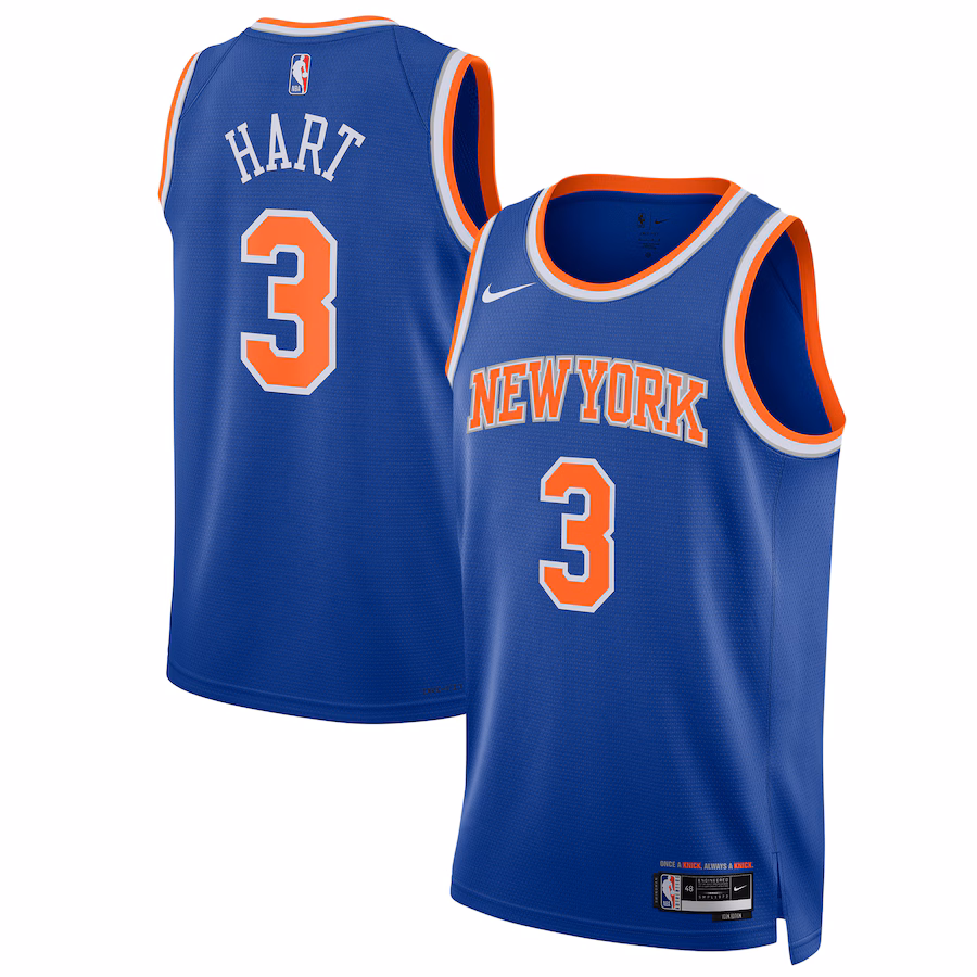 Unisex New York Knicks Josh Hart Nike Blue Swingman Player Jersey - Icon Edition - Jersey