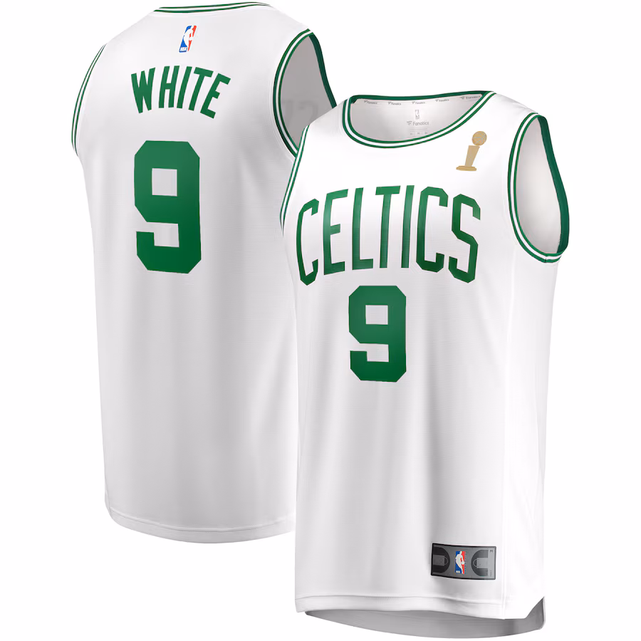 Men's Boston Celtics Derrick White Fanatics White 2024 NBA Finals Champions Fast Break Replica Player Jersey - Association Edition - Jersey