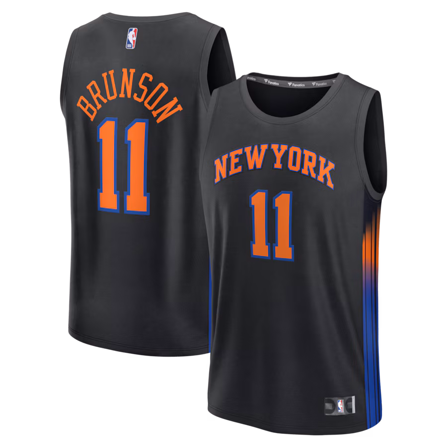 Youth New York Knicks Jalen Brunson Fanatics Black Fast Break Jersey - Statement Edition - Jersey