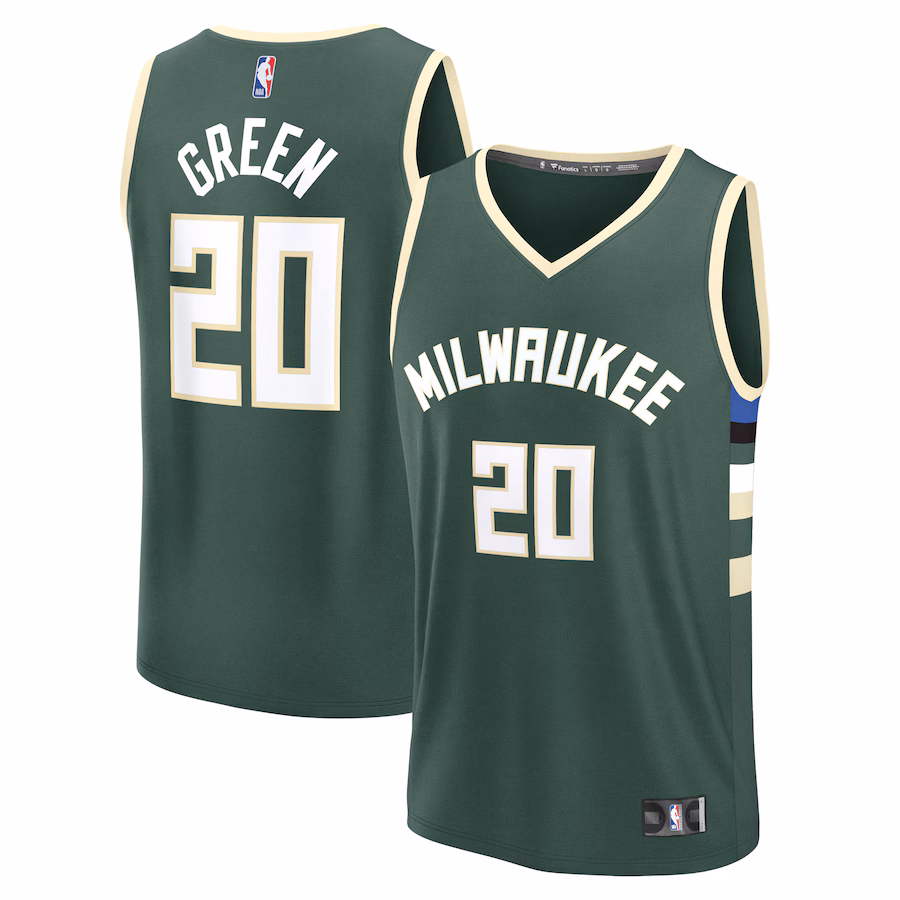 Men's Milwaukee Bucks A.J. Green Fanatics Hunter Green Fast Break Replica Player Jersey - Icon Edition - Jersey