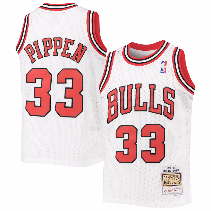 Youth Chicago Bulls Scottie Pippen Mitchell & Ness White 1997/98 Hardwood Classics Swingman Jersey - Jersey