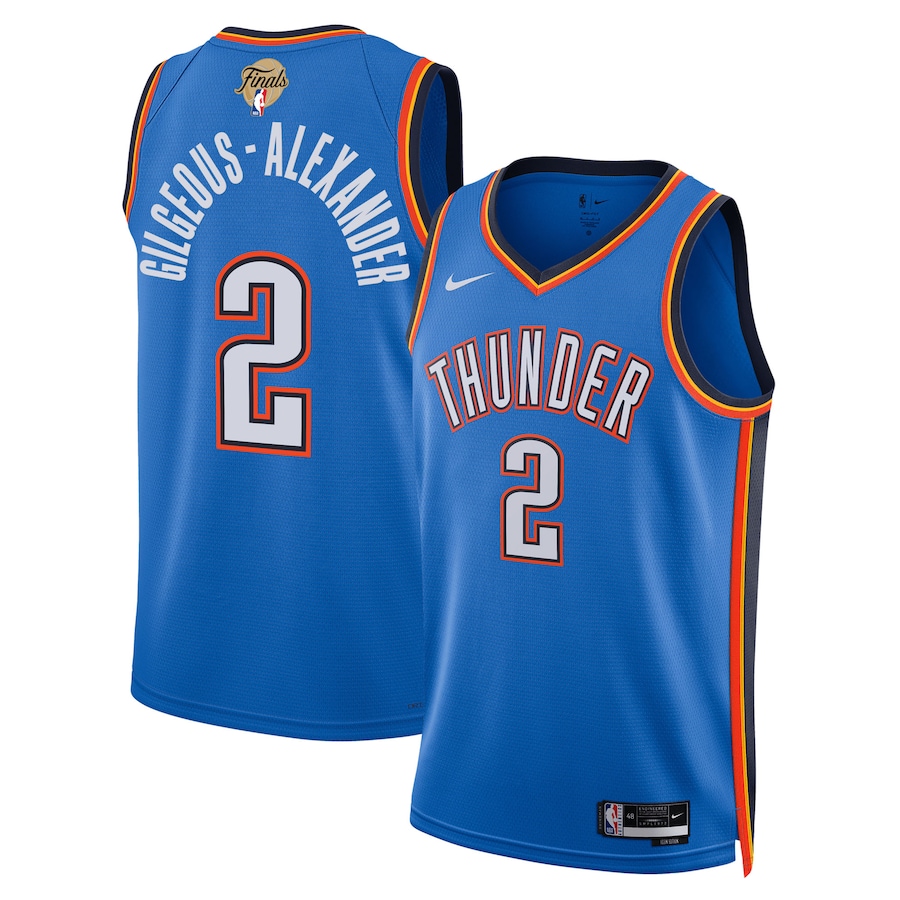 Unisex Oklahoma City Thunder Shai Gilgeous-Alexander Nike Blue 2025 NBA Finals Swingman Jersey - Icon Edition - Jersey