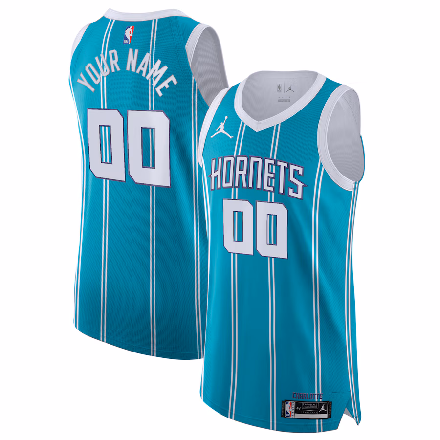 Men's Charlotte Hornets Jordan Brand Teal 2020/21 Authentic Custom Jersey - Icon Edition - Jersey