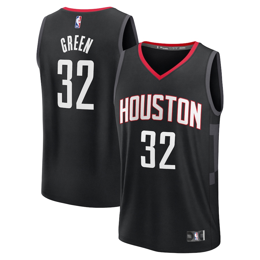 Men's Houston Rockets Jeff Green Fanatics Black Fast Break Replica Player Jersey - Statement Edition - Jersey