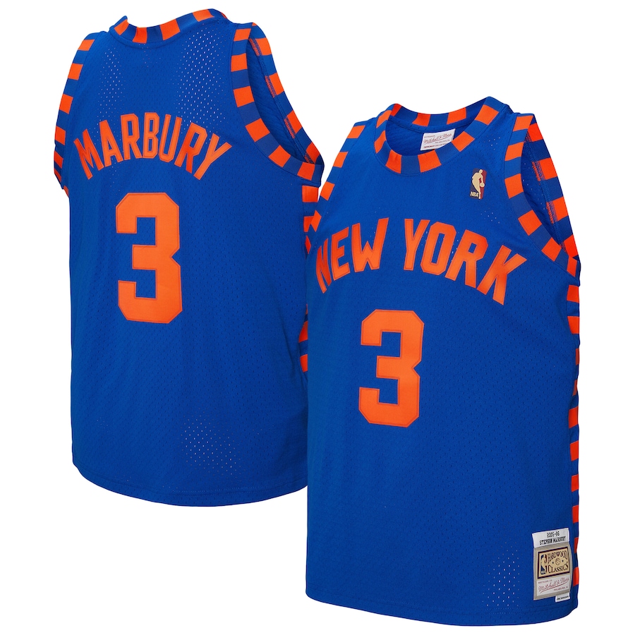Men's New York Knicks Stephon Marbury Mitchell & Ness Blue 2005/06 Hardwood Classics Swingman Jersey - Jersey