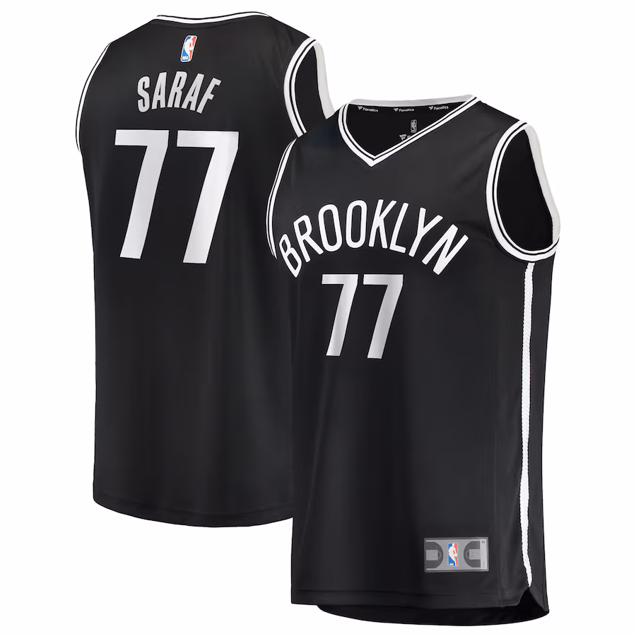 Youth Brooklyn Nets Ben Saraf Fanatics Black Fast Break Replica Jersey - Icon Edition - Jersey