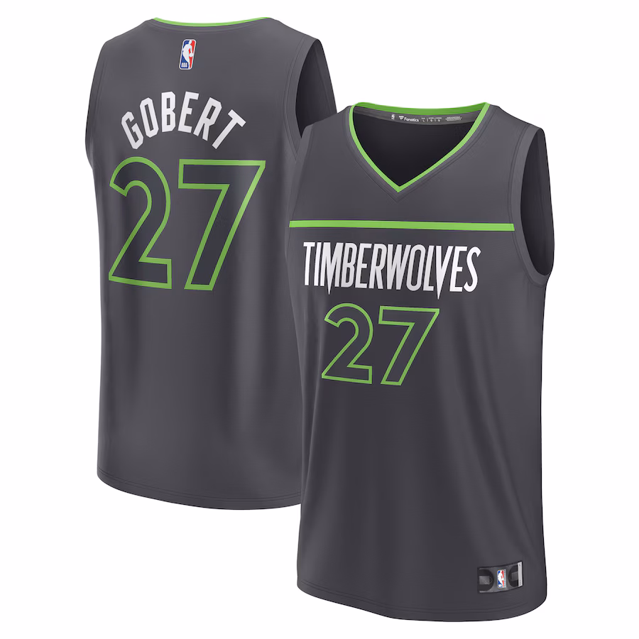 Youth Minnesota Timberwolves Rudy Gobert Fanatics Black Fast Break Replica Player Jersey - Statement Edition - Jersey