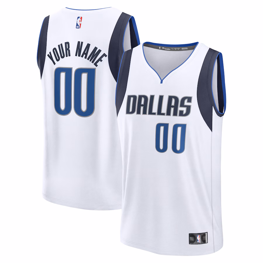 Men's Dallas Mavericks Fanatics White Fast Break Custom Jersey - Association Edition - Jersey