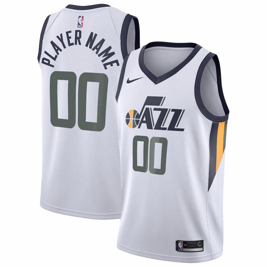 Men's Utah Jazz Nike White 2020/21 Swingman Custom Jersey - Association Edition - Jersey