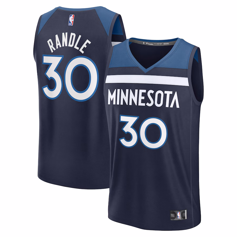 Men's Minnesota Timberwolves Julius Randle Fanatics Navy Fast Break Replica Player Jersey - Icon Edition - Jersey