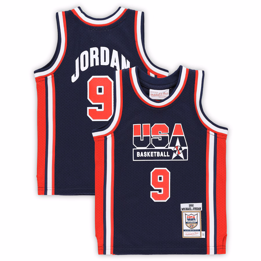 Toddler USA Basketball Michael Jordan Mitchell & Ness Navy 1992 Dream Team Authentic Jersey - Jersey