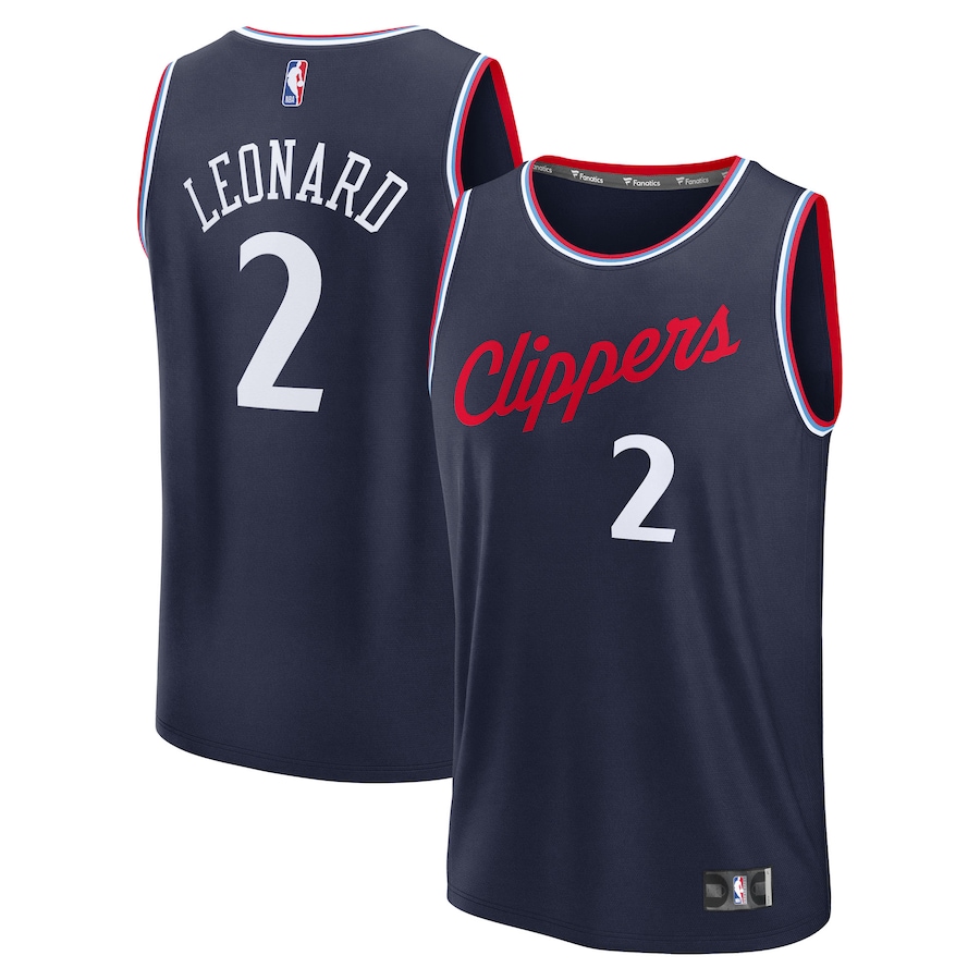 Men's LA Clippers Kawhi Leonard Fanatics Navy Fast Break Replica Player Jersey - Icon Edition - Jersey
