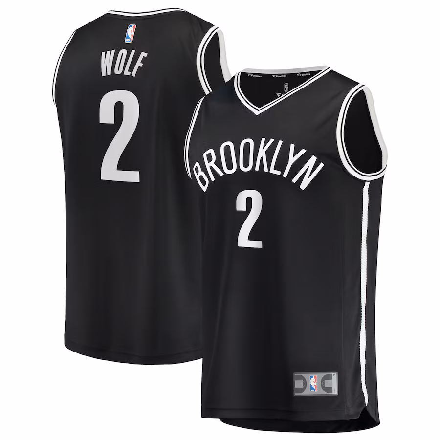 Youth Brooklyn Nets Daniel Wolf Fanatics Black Fast Break Replica Jersey - Icon Edition - Jersey