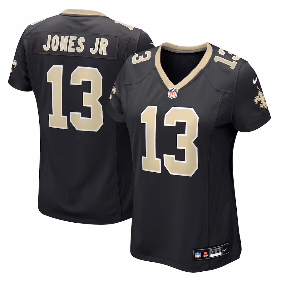 Women's New Orleans Saints Velus Jones Jr. Nike Black Team Game Jersey - Jersey