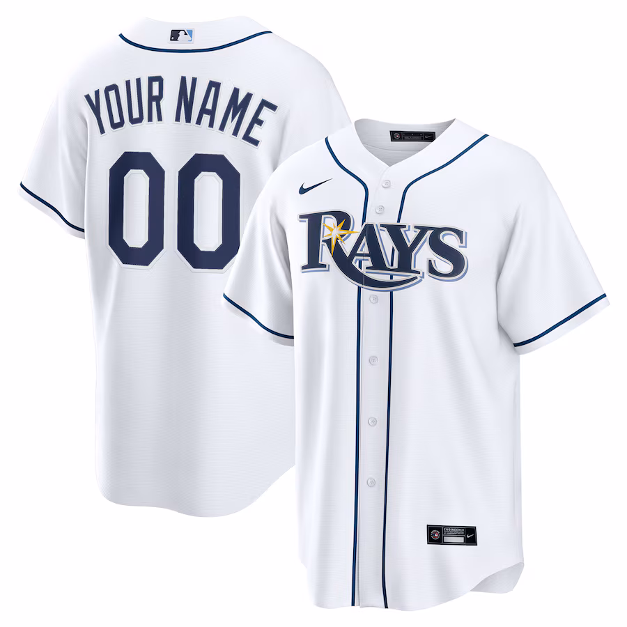 Men's Tampa Bay Rays Nike White Home Custom Replica Jersey - Jersey