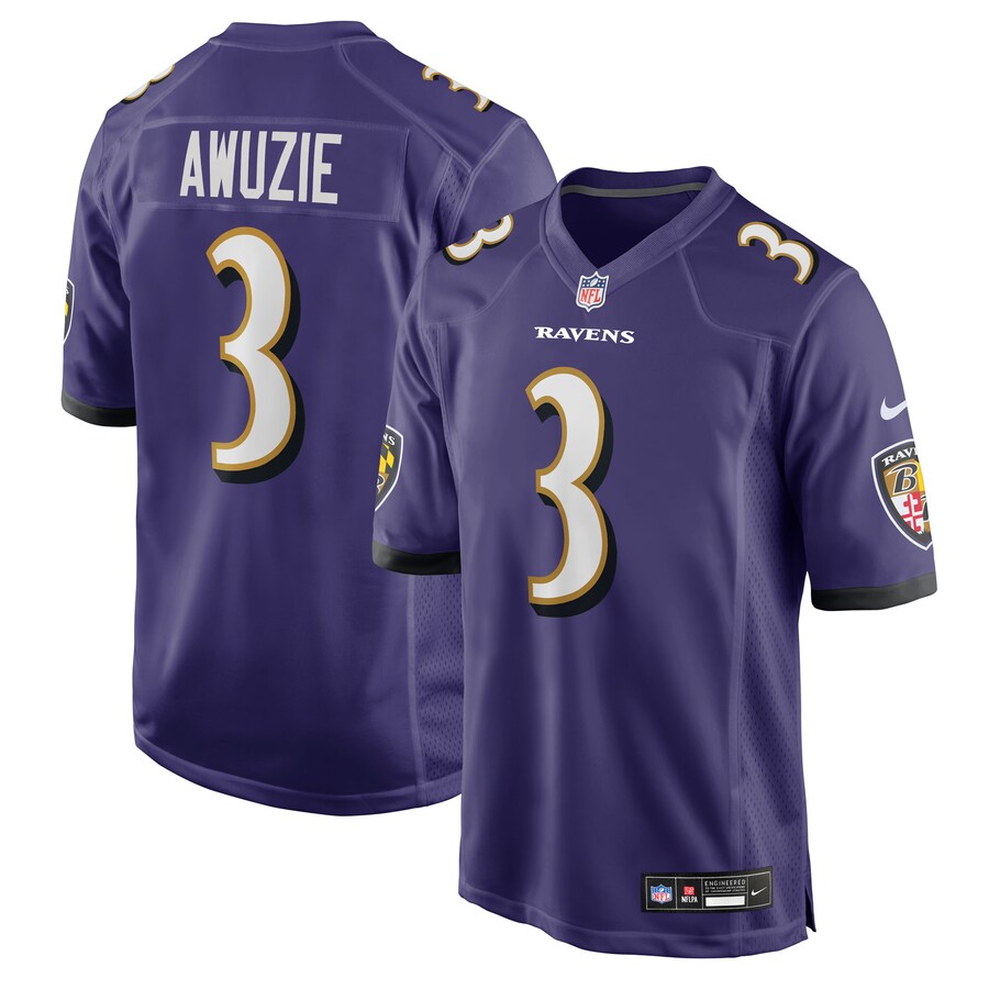 Men's Baltimore Ravens Chidobe Awuzie Nike Purple Team Game Jersey - Jersey
