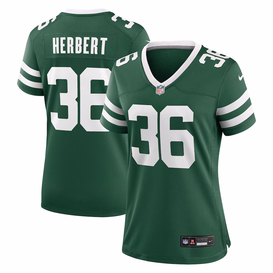Women's New York Jets Khalil Herbert Nike Legacy Green Team Game Jersey - Jersey