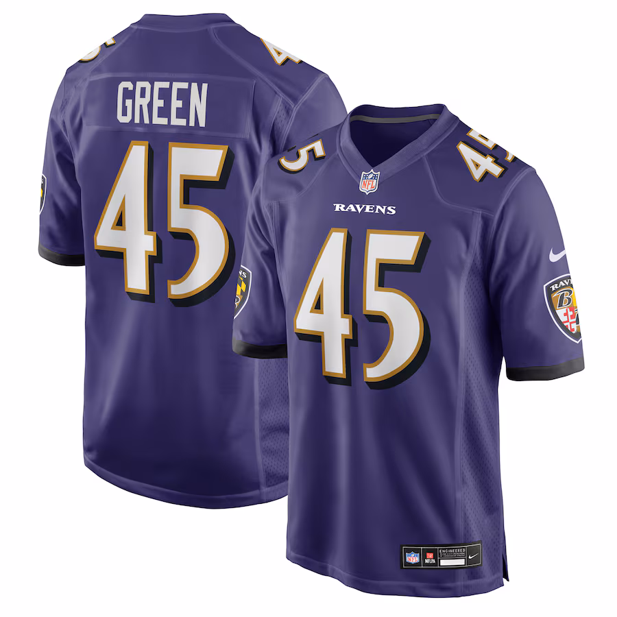 Men's Baltimore Ravens Mike Green Nike Purple Team Game Jersey - Jersey