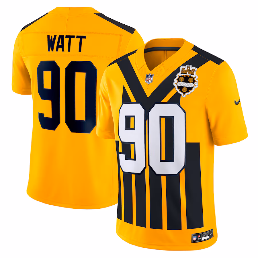 Men's Pittsburgh Steelers T.J. Watt Nike Gold Alternate Vapor F.U.S.E. Limited Jersey - Jersey