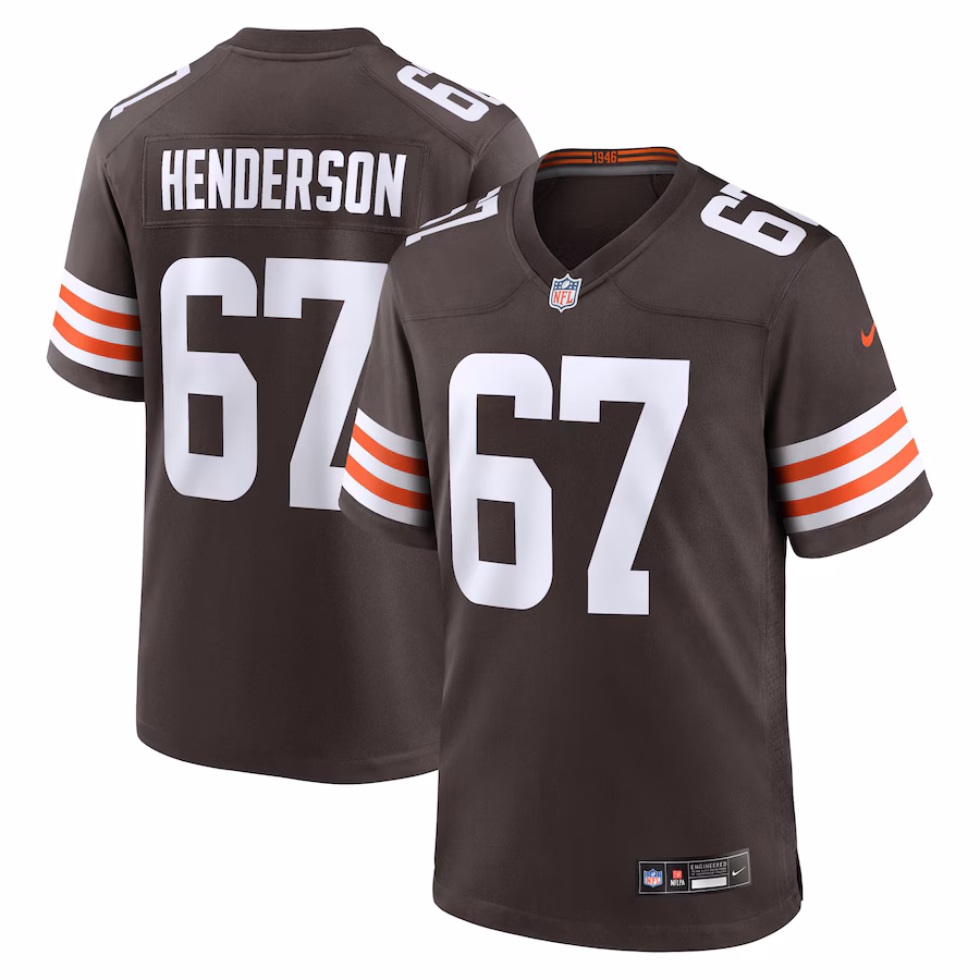 Men's Cleveland Browns LaDarius Henderson Nike Brown Team Game Jersey - Jersey