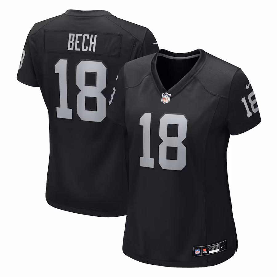 Women's Las Vegas Raiders Jack Bech Nike Black Team Game Jersey - Jersey