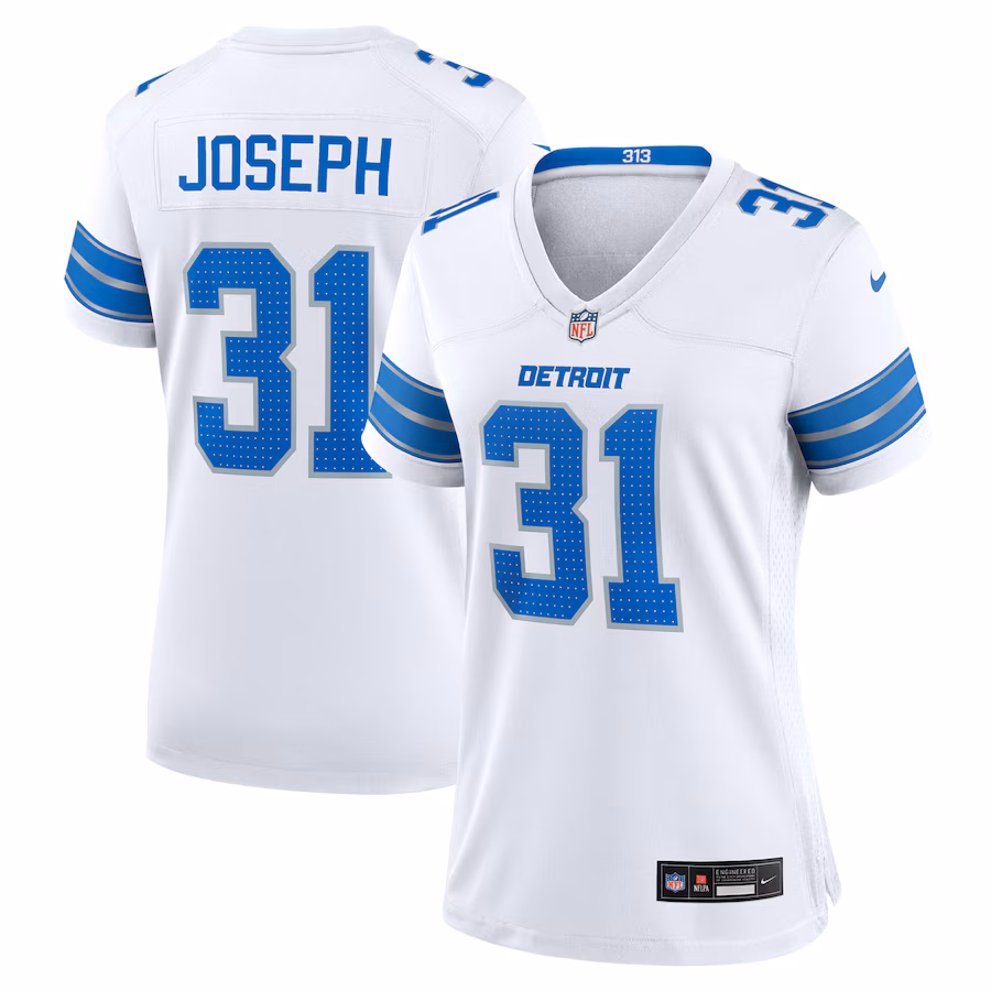 Women's Detroit Lions Kerby Joseph Nike White Game Jersey - Jersey