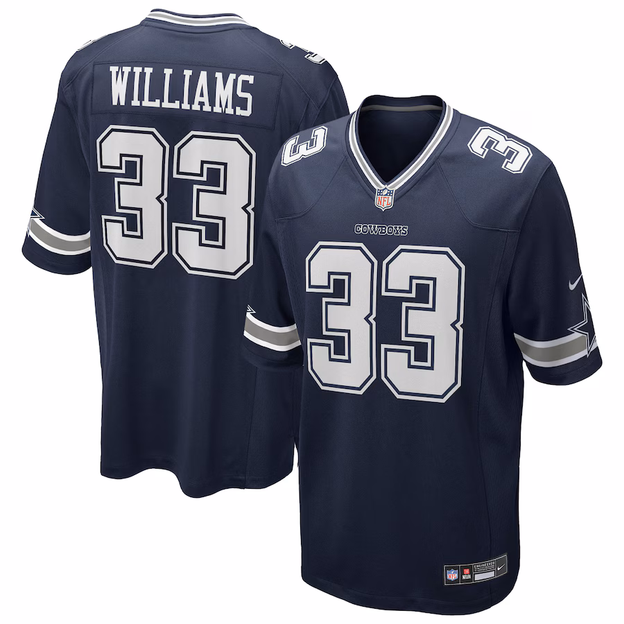 Men's Dallas Cowboys Javonte Williams Nike Navy Team Game Jersey - Jersey