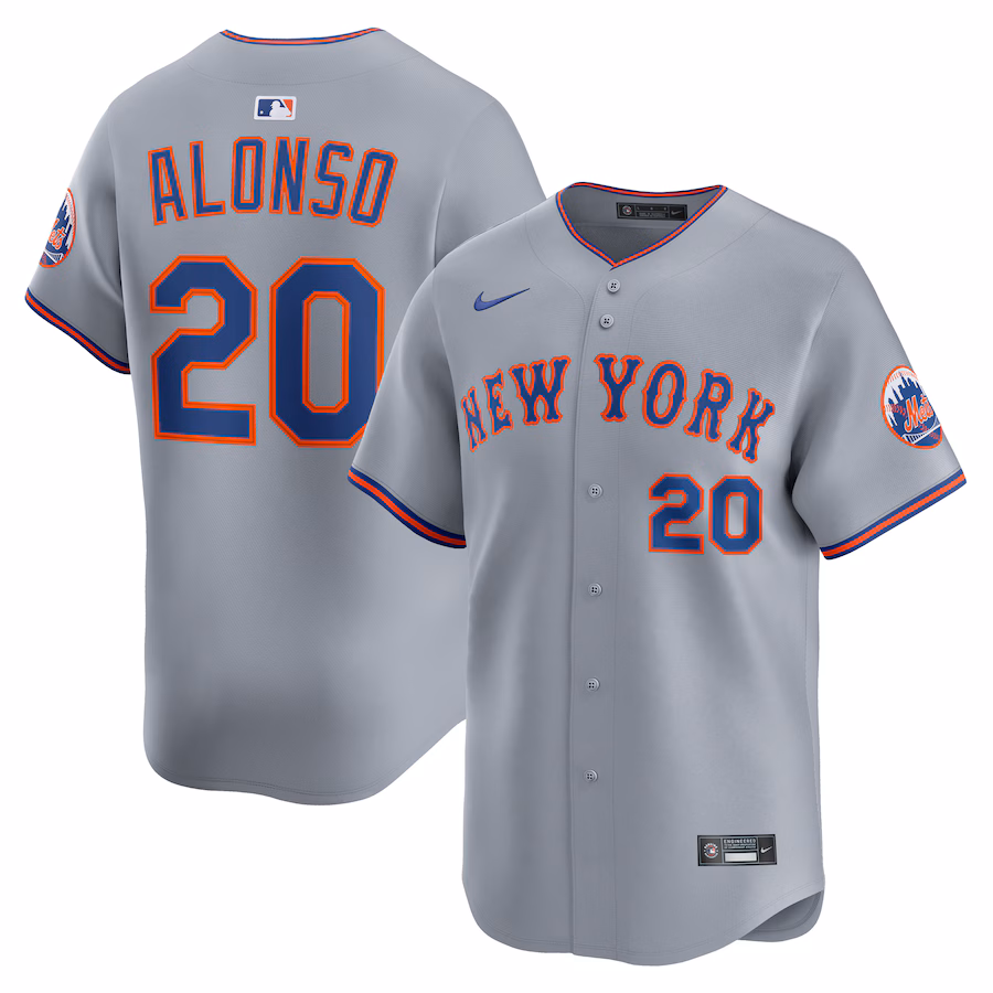 Men's New York Mets Pete Alonso Nike Gray Road Limited Jersey - Jersey
