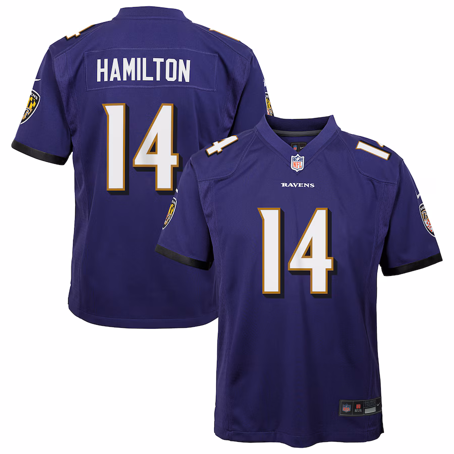 Youth Baltimore Ravens Kyle Hamilton Nike Purple Team Game Jersey - Jersey