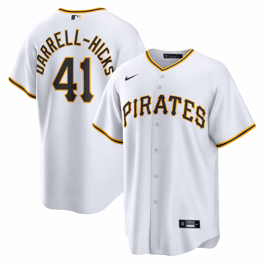 Men's Pittsburgh Pirates Michael Darrell-Hicks Nike White Home Replica Jersey - Jersey